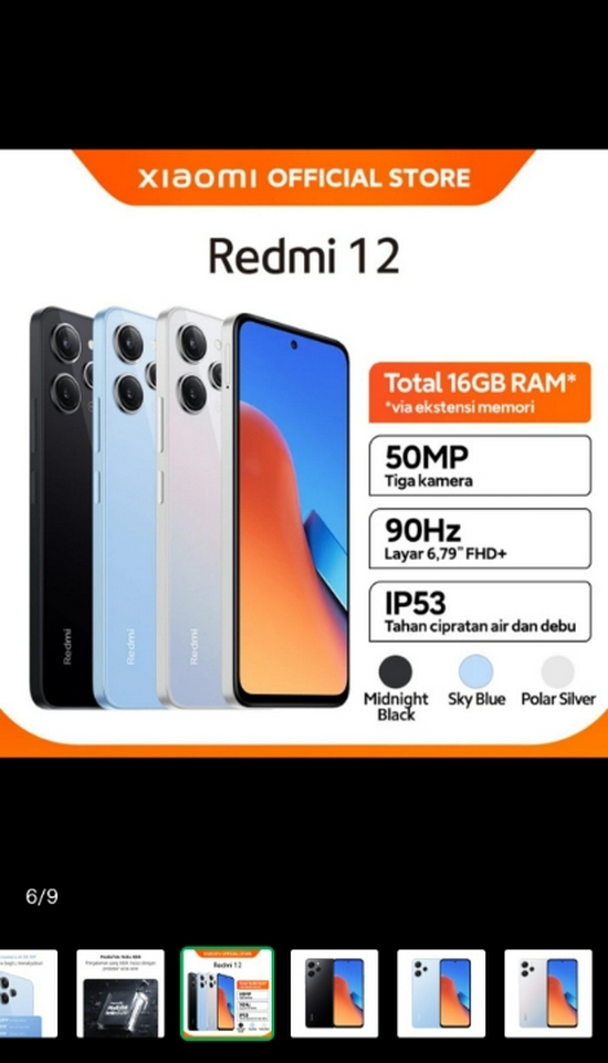 XIAOMI REDMI 12 8/128GB RESMI