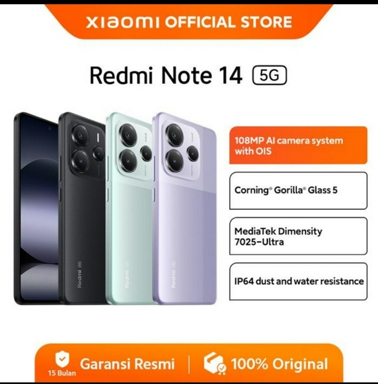 XIAOMI REDMI NOTE 14 5G 8/256GB RESMI