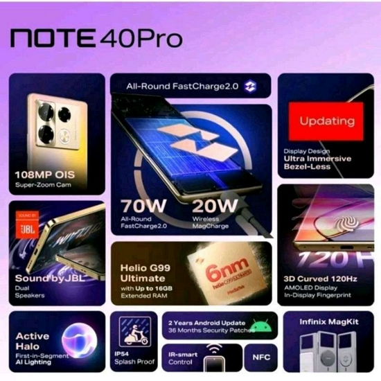 Infinix Note 40 Pro 5G Ram 8GB Rom 256GB - Garansi Resmi-4