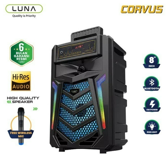 Speaker Bluethoot Portable Luna Corvus TWS Karaouke Garansi Resmi-2