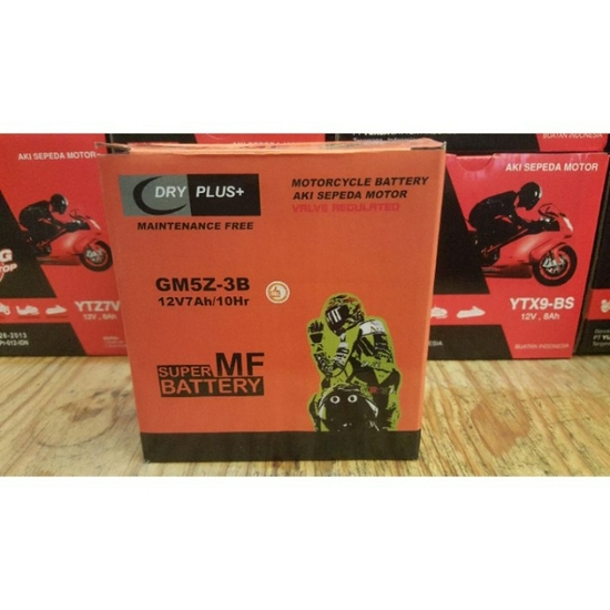 Aki motor dry plus gm5z-3b 12v 7ah untuk motor bebek Mio sporty dll-2