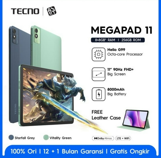 TECNO MEGAPAD LTE 8/256GB RESMI