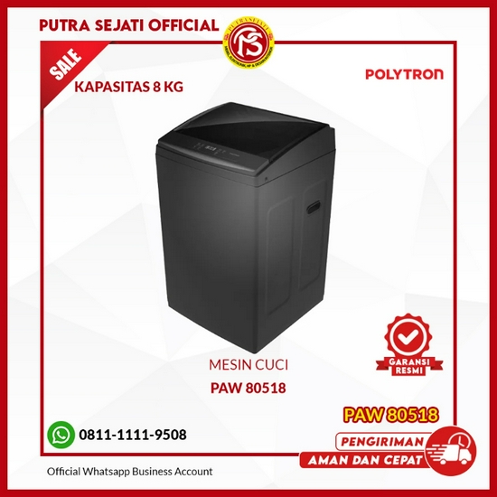 Polytron Mesin Cuci 1 Tabung 8kg PAW 80518
