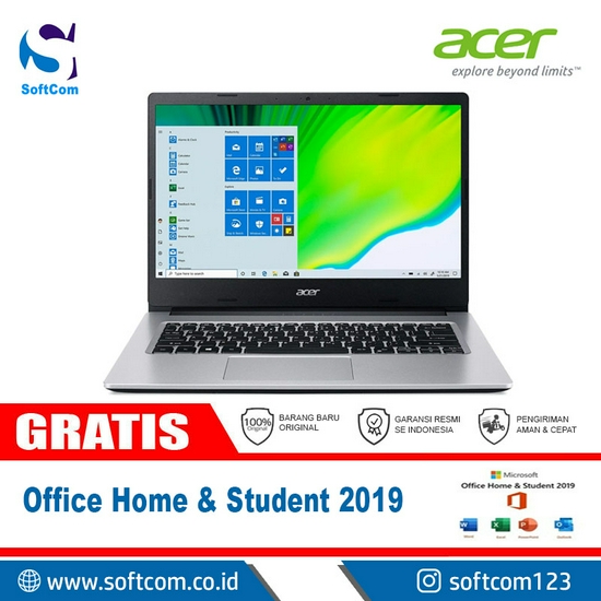 Acer Aspire 3 Slim A314-22-R489 /AMD Athlon Silver 3050U/4GB/256GB SSD/14″/Win 10 Home+OHS 2019/Pure Silver