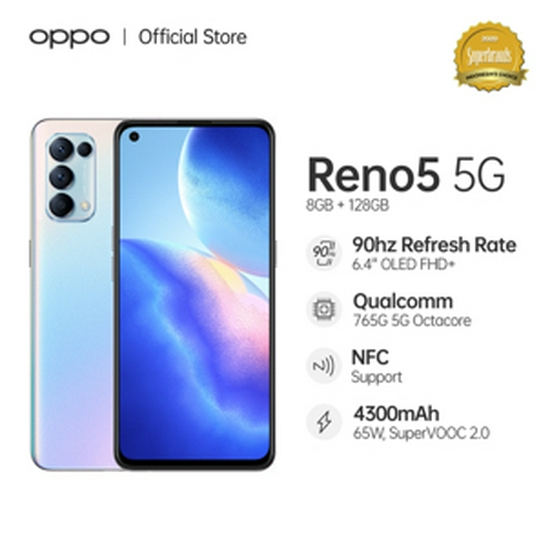 OPPO RENO 5 5G GALACTIC SILVER - GARANSI RESMI