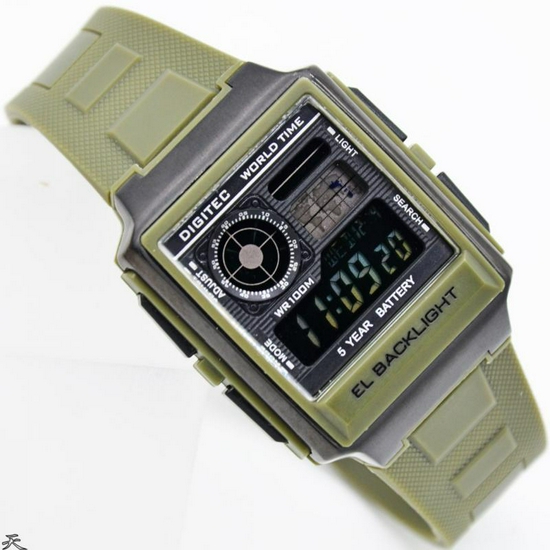 Digitec DG-3077T Jam Tangan Digital Word Time Original Rubber - Hijau