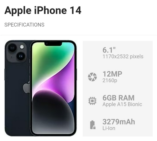 Apple iPhone 14 128GB - Garansi Resmi 