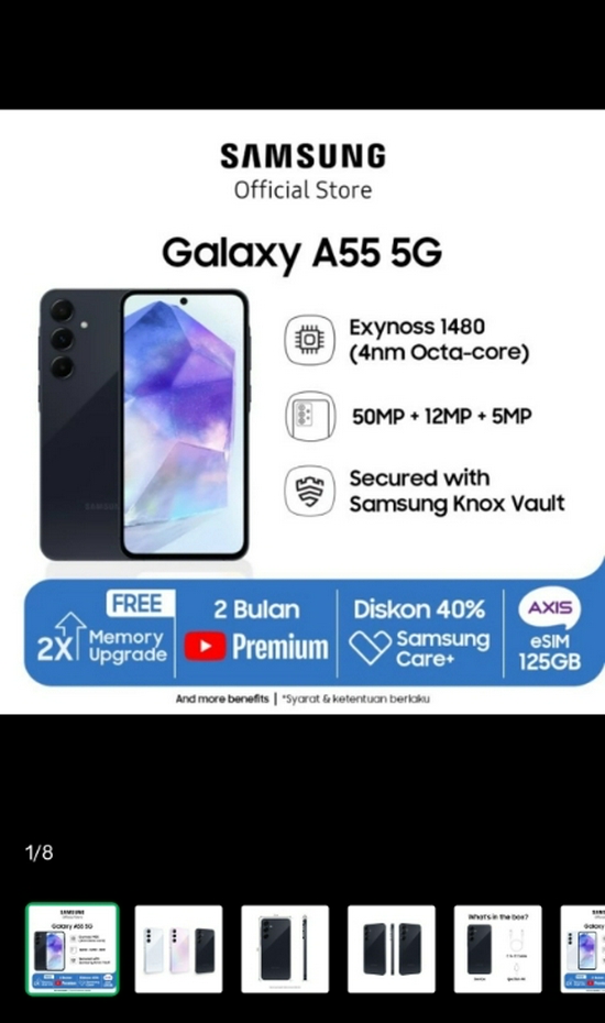 SAMSUNG GALAXY A55 5G 8/256GB RESMI