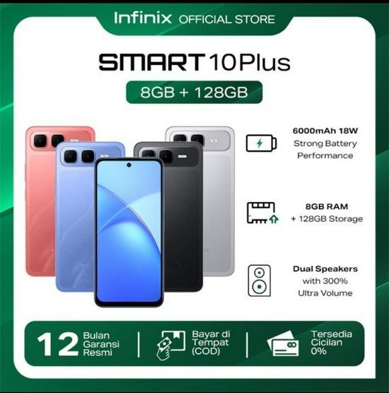 INFINIX SMART 10 PLUS 8/128GB RESMI