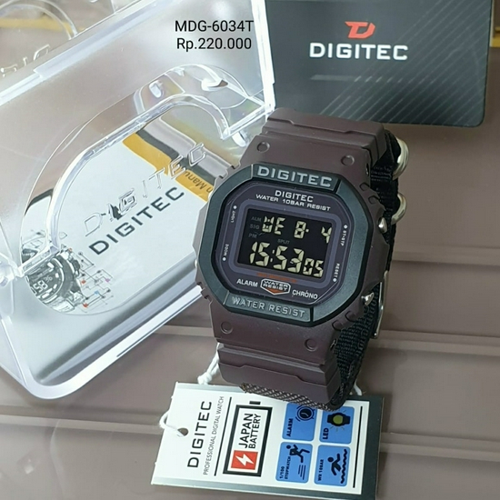 Digitec DG-6034T Jam Tangan Digital Original Strap Kanvas - Cokelat