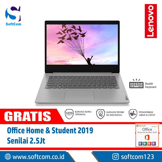 Lenovo IdeaPad Slim 3i 14ITL6-82H700R3ID /Core i3-1115G4/8GB/512GB SSD/14″/Win 10 Home+OHS 2019/Arctic Grey