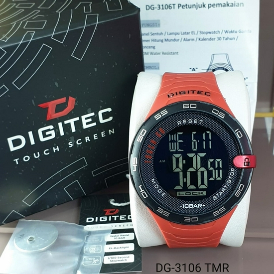 Digitec DG-3106T Jam Tangan Digital Touch Screen Original Rubber Strap - Merah-2