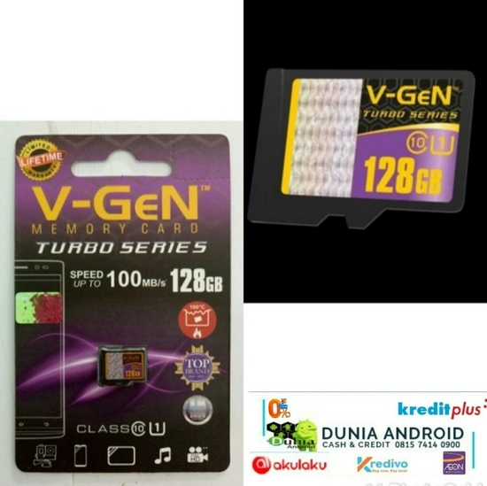 MMC 128GB CLASS 10 V-GEN GARANSI SELAMANYA
