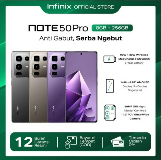 INFINIX NOTE 50 PRO 8/256GB RESMI