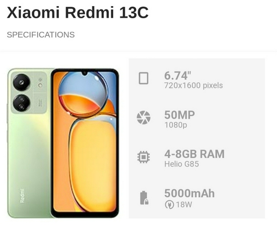 Xiaomi Redmi 13c Ram 8GB Rom 256GB - Garansi Resmi