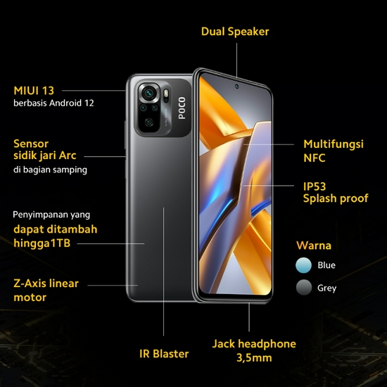 Xiaomi Poco M5s Ram 6GB Rom 128GB - Garansi Resmi 
