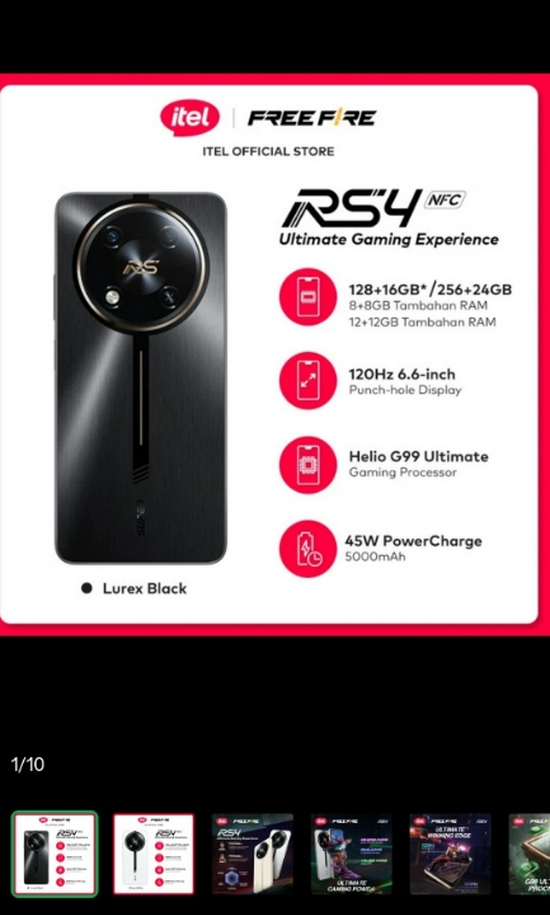 ITEL RS4 12/256GB RESMI