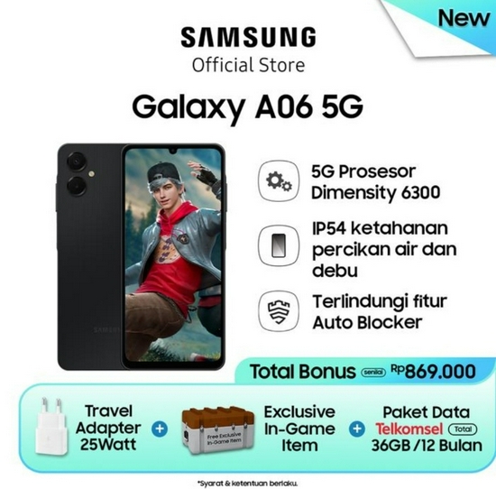 SAMSUNG GALAXY A06 5G 6/128GB RESMI