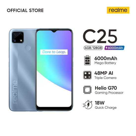 REALME C25 4GB 128GB WATER BLUE - NEW PRODUK - GARANSI RESMI