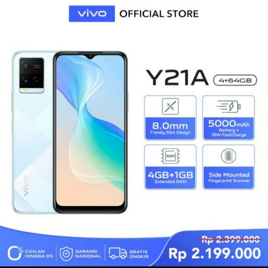 VIVO Y21A 4/64GB - BLUE / WHITE-2
