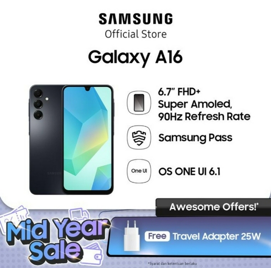 SAMSUNG GALAXY A16 8/128GB RESMI