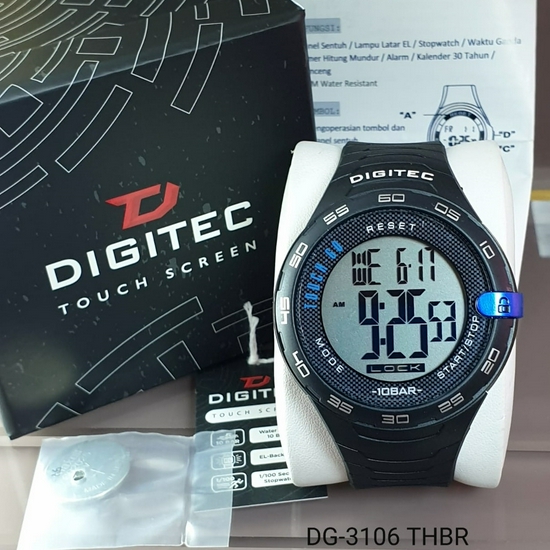 Digitec DG-3106T Jam Tangan Digital Touch Screen Original Rubber Strap - Hitam Biru-3