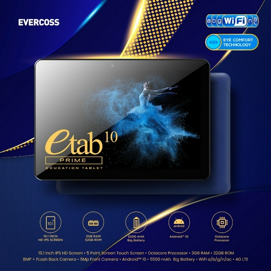 Evercoss Etab 10 Prime X9 Ram 3GB Rom 32GB - Garansi Resmi