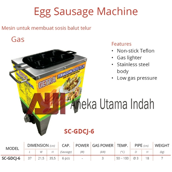 GETRA SC-GDCJ-6 EEG HOT DOG BAKER / ALAT PEMBUAT TELUR UNTUK HOT DOG