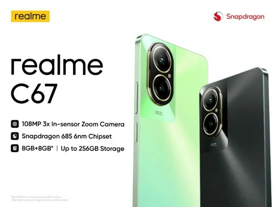 Realme C67 4G Snapdragon 685 (6 nm) Ram 8GB Rom 256GB - Garansi Resmi