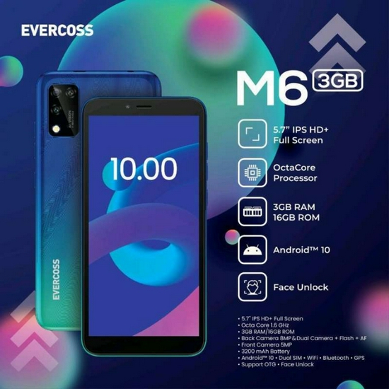 EVERCOSS M6 Ram 3GB Rom 16GB - Garansi Resmi 