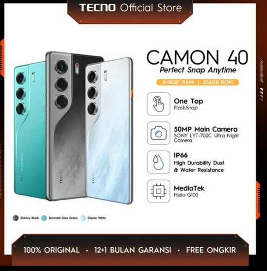 TECNO CAMON 40 8/256GB RESMI