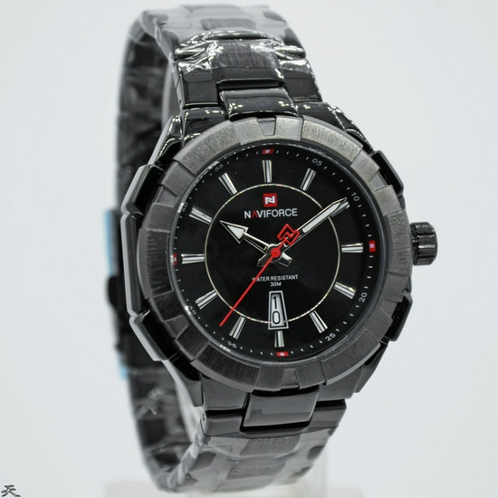 Naviforce NF9176MB Jam Tangan Pria Analog Original Stainless Steel - Hitam-3