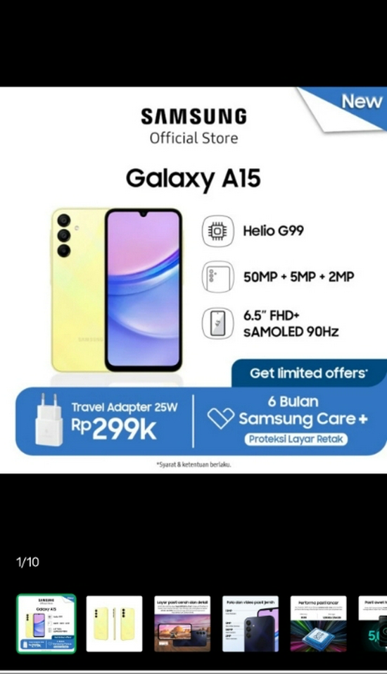 SAMSUNG GALAXY A15 LTE 8/256GB RESMI