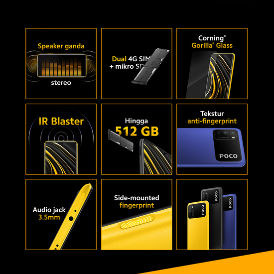 XIAOMI POCO M3 6GB 128GB POWER BLACK - GARANSI RESMI-5