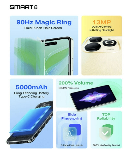 Infinix Smart 8 Ram 4GB Rom 128GB - Garansi Resmi-5