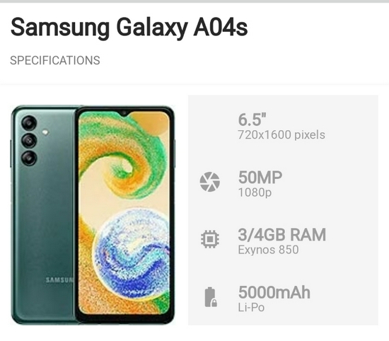 SAMSUNG A04S 4/64