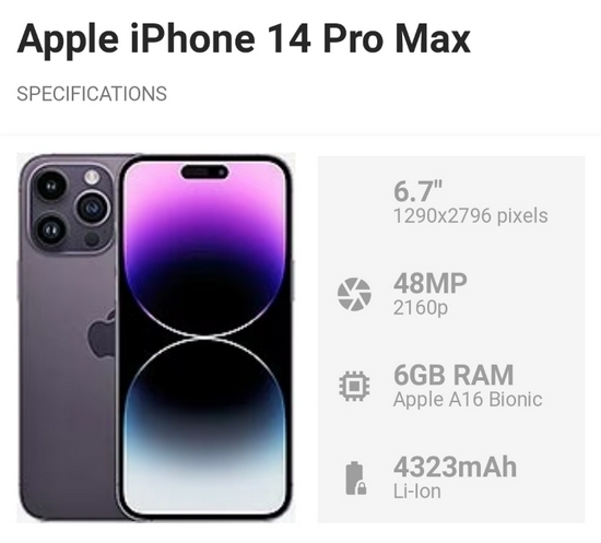 Apple iPhone 14 Pro Max 128GB Original - Garansi Internasional 1 Tahun 
