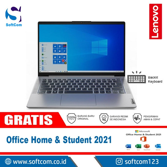 Lenovo IdeaPad Slim 5i 14ITL05-82FE00Y1ID /Core i7-1165G7/16GB/512GB SSD/VGA 2GB/14″/Win 11 Home+OHS 2021/Platinum Grey