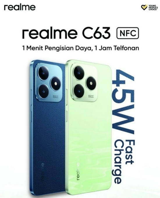 Realme C63 4G NFC Ram 8GB Rom 128GB - Garansi Resmi