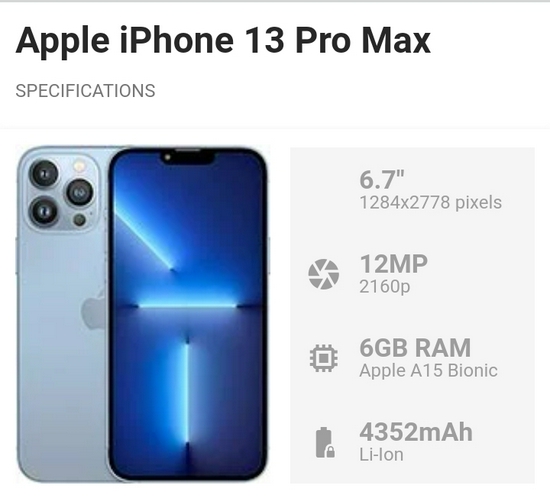 Apple iPhone 13 Pro Max 128GB - Garansi Resmi