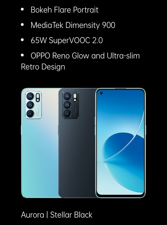 Oppo Reno6 5G Ram 8GB Rom 128GB - Garansi Resmi
