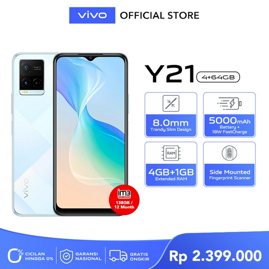 VIVO Y21 4/64 GB RESMI