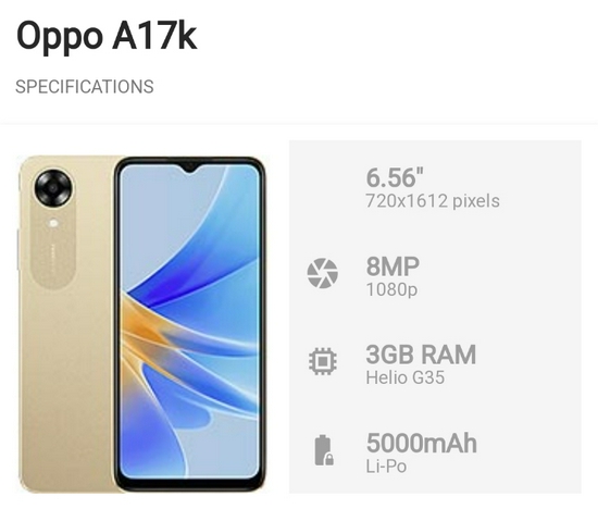 OPPO A17K