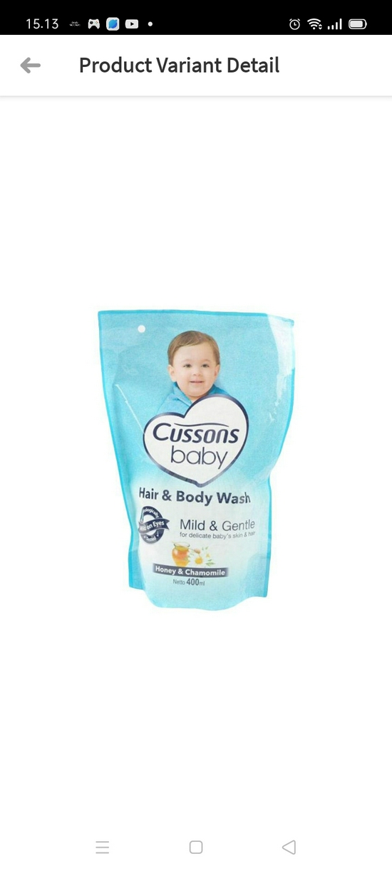 Cussons baby hair & body wash mild gentle refil 400ml