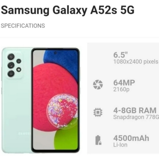 Samsung A52s 5G 8/256