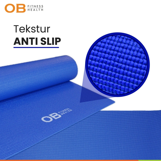 Matras Yoga Mat Alas Yoga Olahraga Lembut Gratis Tas Matras by OB Fit Tebal 6mm-2