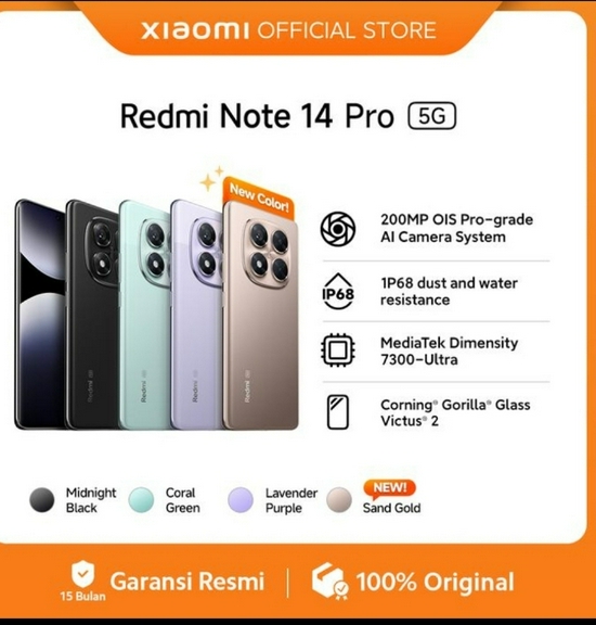 XIAOMI REDMI NOTE 14 PRO 5G 8/256GB RESMI