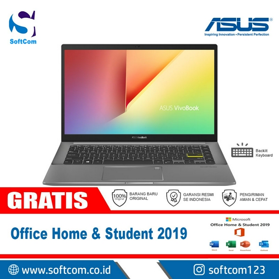 Asus VivoBook S14 S433EQ-AM754IPS /Core i7-1165G7/8GB/512GB SSD/VGA 2GB/14″/Win 10 Home+OHS 2019/Indie Black
