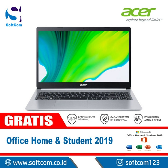 Acer Aspire 5 A515-45-R65M /AMD Ryzen 5-5500U/8GB/512GB SSD/15.6″/Win 10 Home+OHS 2019/Pure Silver