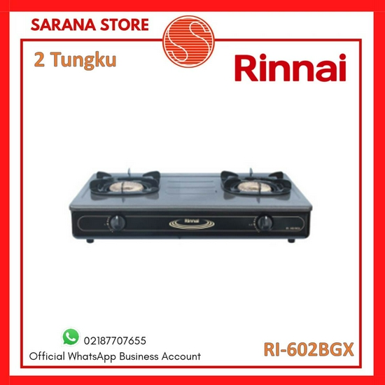 Kompor Gas Rinnai RI-602BGX [2 Tungku] | Pasarwarga